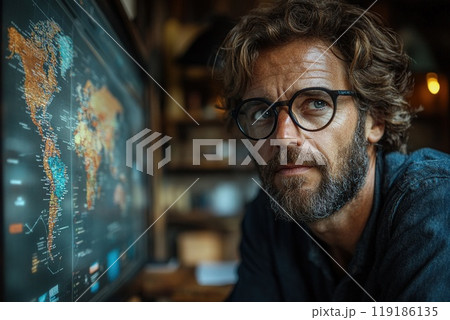 Financial advisor in a cozy office 119186135