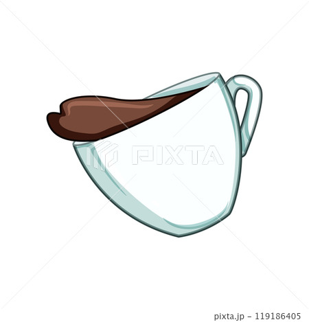 espresso coffee cup splash cartoon vector illustration 119186405