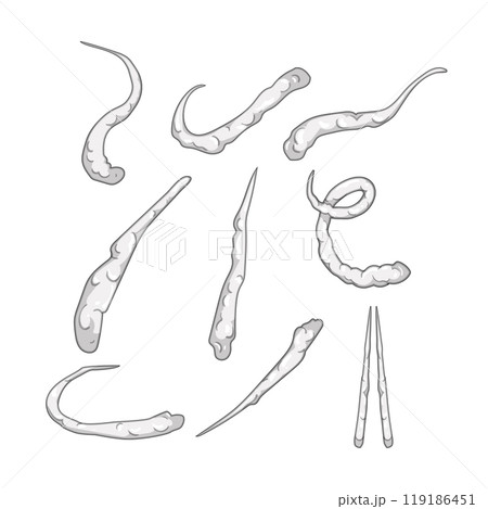 plane smoke trail set cartoon vector illustration 119186451