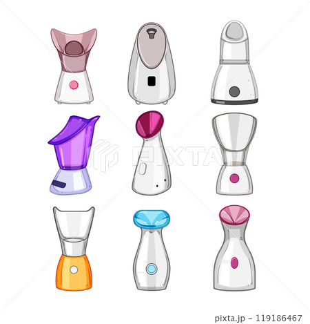 facial steamer set cartoon vector illustration 119186467