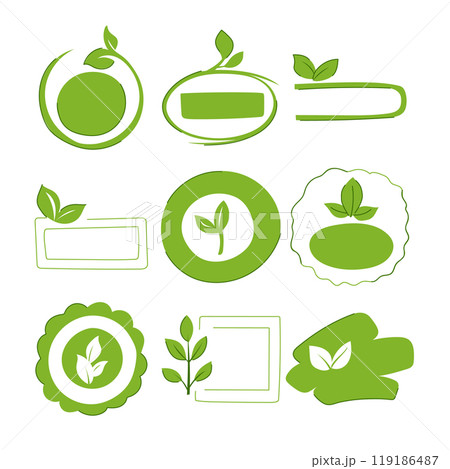 vegan product label set cartoon vector illustration 119186487
