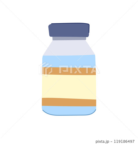 injection vaccine vial cartoon vector illustration 119186497