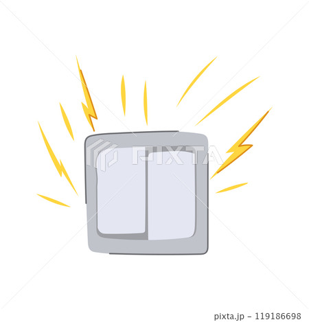 overload short circuit fire cartoon vector illustration 119186698