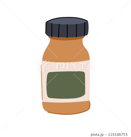 childproof pill bottle cartoon vector illustration 119186755
