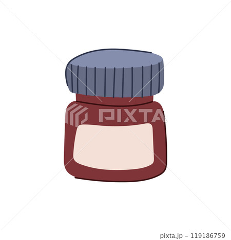cap pill bottle cartoon vector illustration 119186759