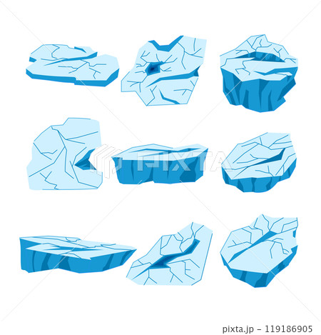 ice crack set cartoon vector illustration ice crack set cartoon vector illustration 119186905
