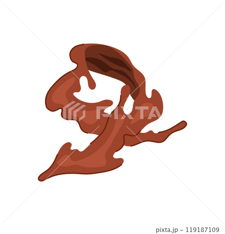 dessert chocolate splash cartoon vector illustration 119187109