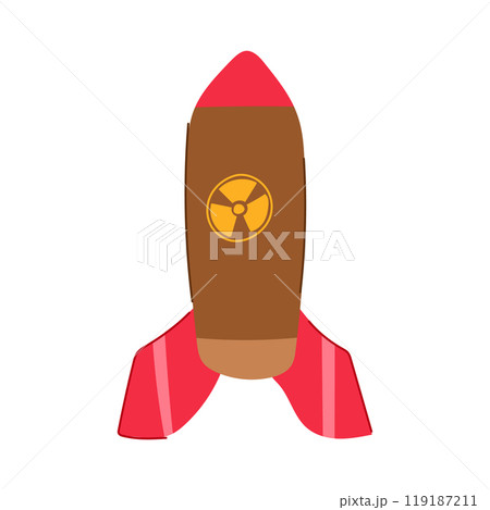 fission atomic bomb cartoon vector illustration 119187211