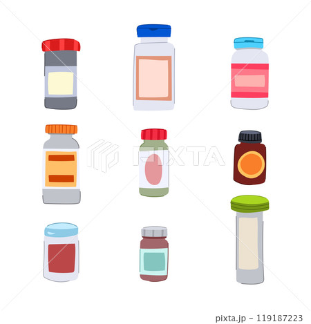 antibiotic pills set cartoon vector illustration antibiotic pills set cartoon vector illustration 119187223