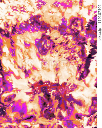 水彩手描きテクスチャー素材 水しぶき，飛沫、かすれ、にじみ、筆、刷毛 119187502