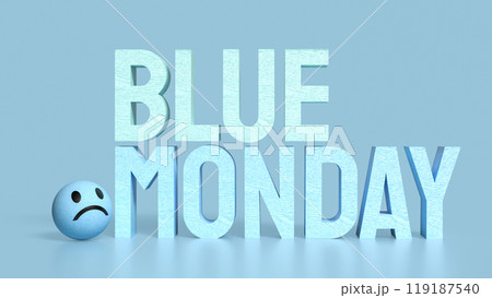 The Blue money text and sad emotion image 3d rendering. 119187540