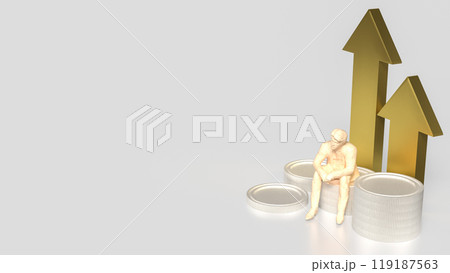 The man siting on coins for business concept  3d rendering. 119187563