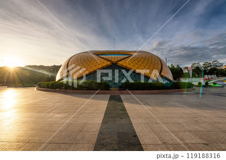 Giant sunflower building at Lam Vien square park in Dalat, Vietnam Giant sunflower building at Lam Vien square park in Dalat, Vietnam 119188316