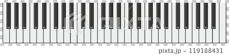 Simple piano, synthesizer keyboard vector illustration Simple piano, synthesizer keyboard vector illustration 119188431