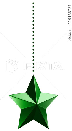 3D素材_クリスマスオーナメント_星_緑 119188723