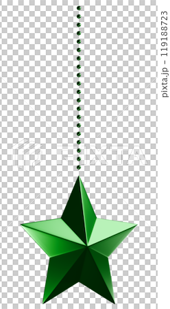 3D素材_クリスマスオーナメント_星_緑 119188723