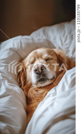 すやすや眠る愛犬 119188799