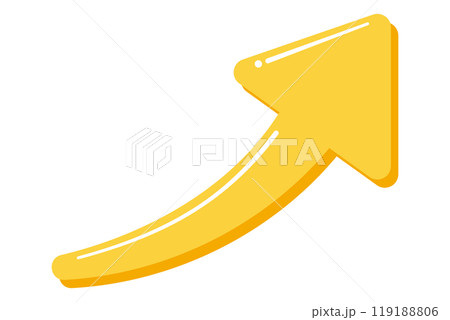 黄色のぷっくりした上昇矢印 黄色のぷっくりした上昇矢印 119188806