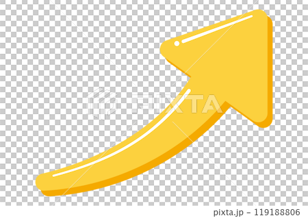 黄色のぷっくりした上昇矢印 黄色のぷっくりした上昇矢印 119188806