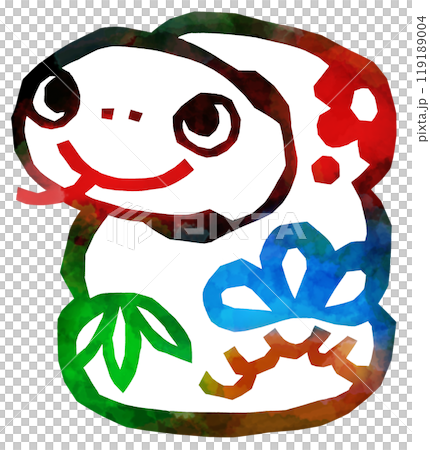 Paper-cutting snake with bobbing head 119189004
