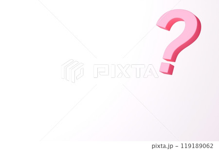 3D素材_クエスチョンマーク_ピンク 3D素材_クエスチョンマーク_ピンク 119189062