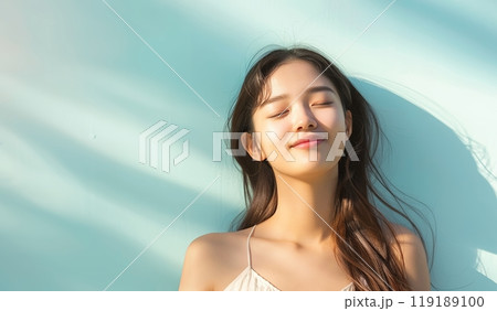 美しい髪が靡いているアジア人女性 AI生成画像 美しい髪が靡いているアジア人女性 AI生成画像 119189100