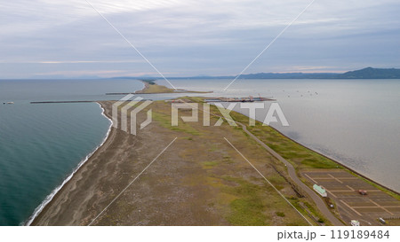 北海道　サロマ湖　空撮 119189484