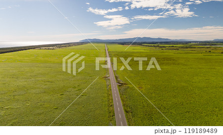 北海道　エサヌカ線　空撮 119189489