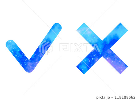 マーブルな星空｜チェックマークとばつマーク 119189662