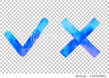マーブルな星空｜チェックマークとばつマーク 119189662