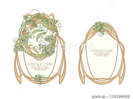 Green peas. Branch with leaves and pods with peas. Green peas. Branch with leaves and pods with peas. 119190088