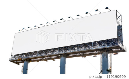 Blank billboard on a clear day, suitable for advertising or marketing purposes. 119190699