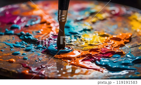 brush on the white plate 119191583