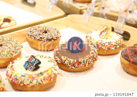 a donut dessert on display a donut dessert on display 119191847