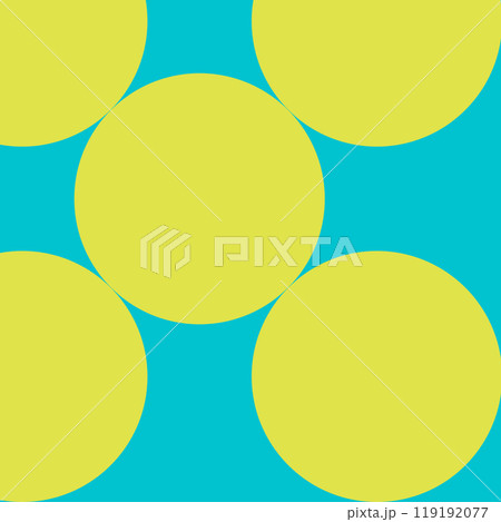 黄色い円と青い背景のパターン 119192077
