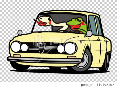 2025年年賀状 素材 干支とイタリアンセダン 2025年年賀状 素材 干支とイタリアンセダン 119192107