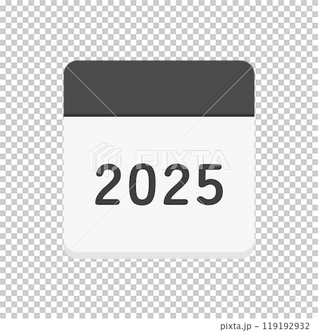 簡單的2025年日曆圖示-年度計畫、日程、每日日曆圖片素材 119192932