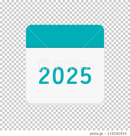 簡單的2025年日曆圖示-年度計畫、日程、每日日曆圖片素材 119192933