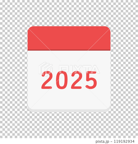 簡單的2025年日曆圖示-年度計畫、日程、每日日曆圖片素材 119192934