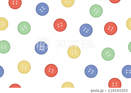 Horizontal background with colorful sewing buttons. Seamless pattern with clothes buttons. 119193203