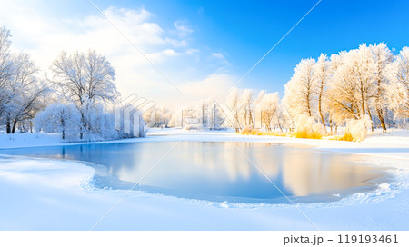 Stunning Winter Landscape with Snow Covered Trees 119193461