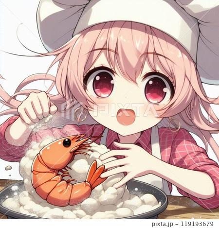 可愛い女の子とチョコレートのイラスト 119193679