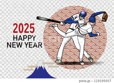 棒球運動員的新年賀卡 119195057
