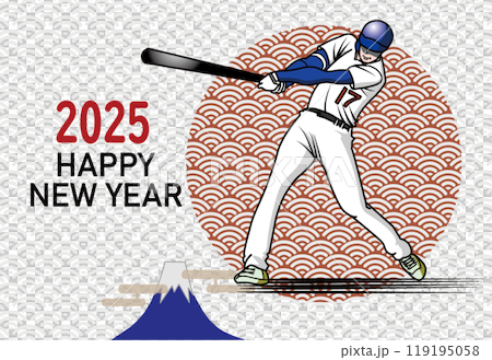 棒球運動員的新年賀卡 棒球運動員的新年賀卡 119195058