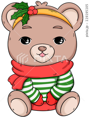 Christmas themed teddy bear Pop art Christmas themed teddy bear Pop art 119195105