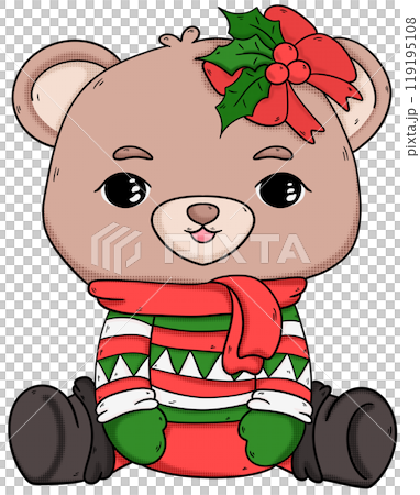 Christmas themed teddy bear Pop art 119195108
