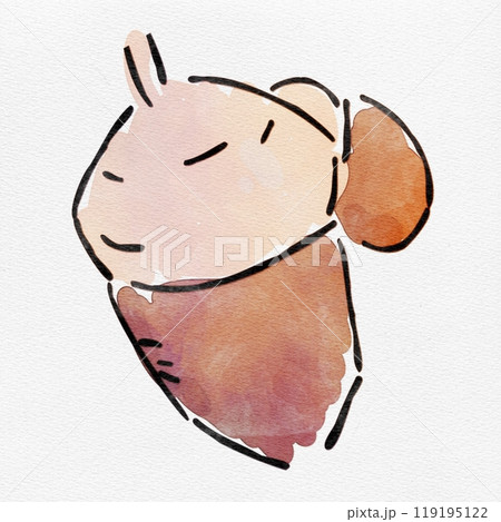 水彩 秋を彩る、どんぐりのおしゃれな手描きイラスト 119195122