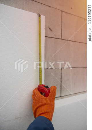 Red measuring tape 119195252