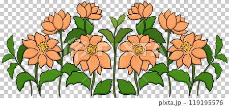 Orange flowers border Orange flowers border 119195576