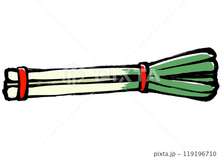 筆タッチの長ネギの束のイラスト 119196710